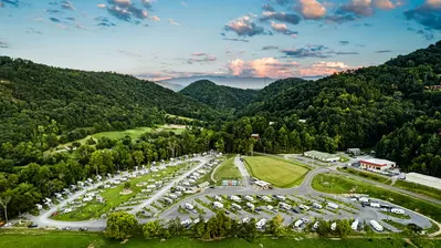 aerial view of River Cove Campground