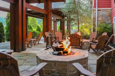 fire pit at The Appy Lodge