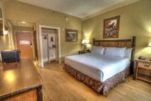 A hotel room in The Appy Lodge in Gatlinburg TN.