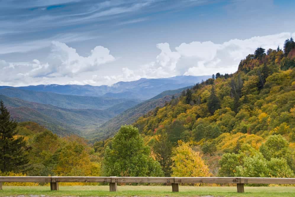 Scenic views of the Smoky Mountains from Newfound Gap Road.