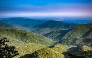 View of smoky mountains from appalachian trail
