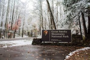 great smoky mountains national park in the winter