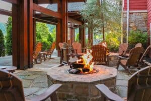 fire pit at appy lodge